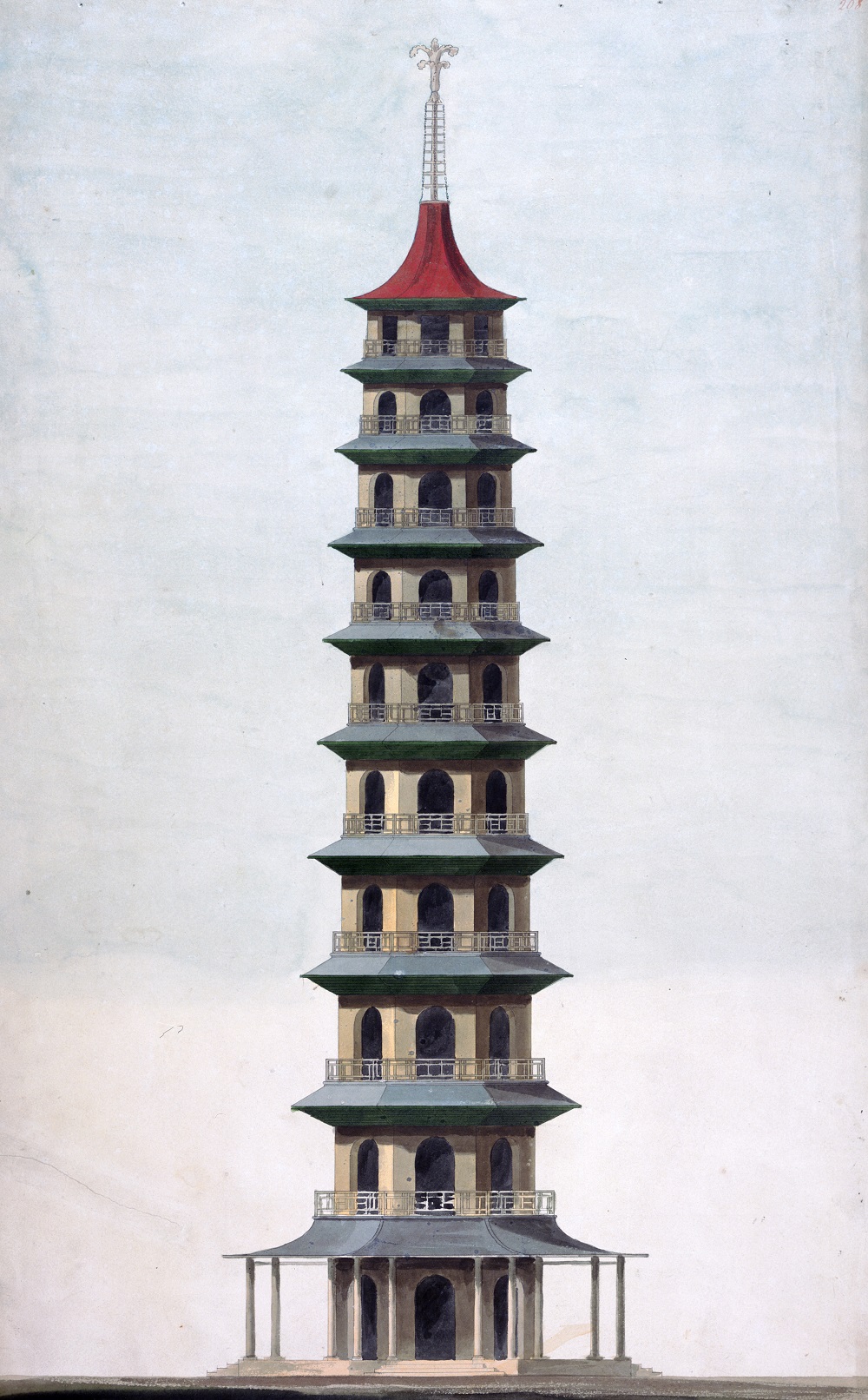Royal Academy lecture drawing of The Great Pagoda, Kew Royal Academy lecture drawing of The Great Pagoda, Kew