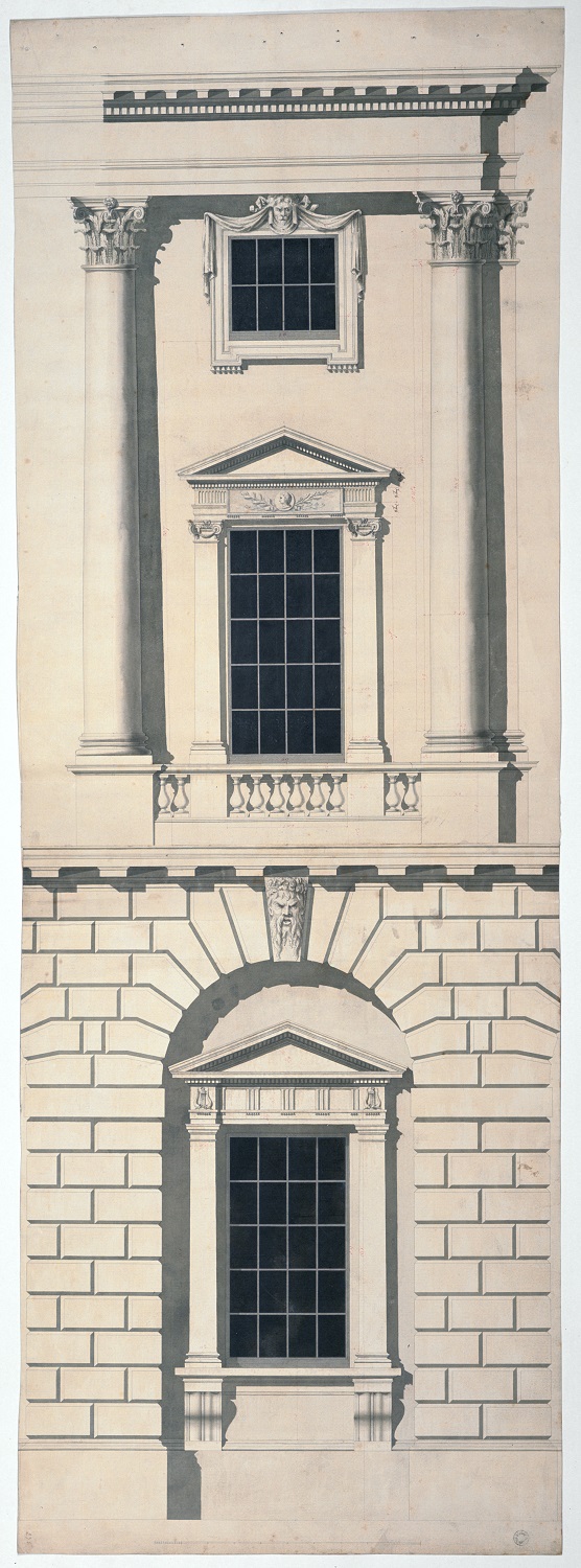 Detail of one bay of the Strand front, Somerset House, London Detail of one bay of the Strand front, Somerset House, London
