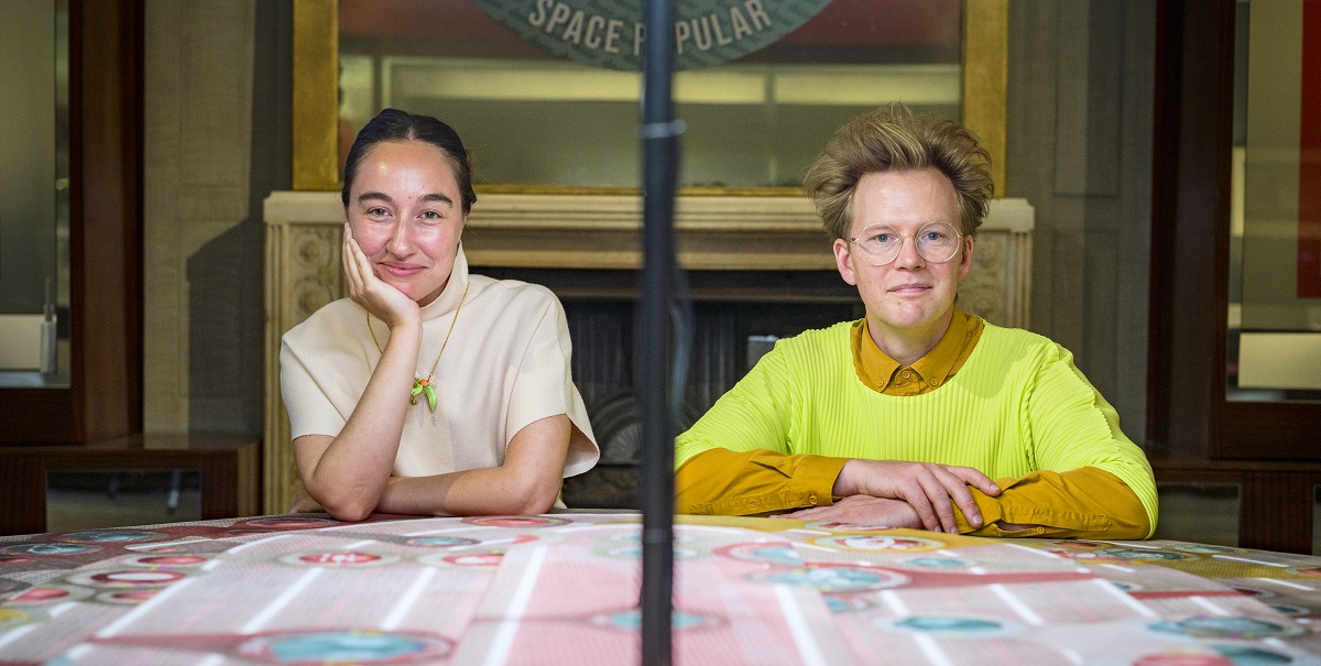Lara Lesmes and Frederik Hellberg of Space Popular, in the Exhibition Galleries of Sir John Soane's Museum. Lara Lesmes and Frederik Hellberg of Space Popular, in the Exhibition Galleries of Sir John Soane's Museum.