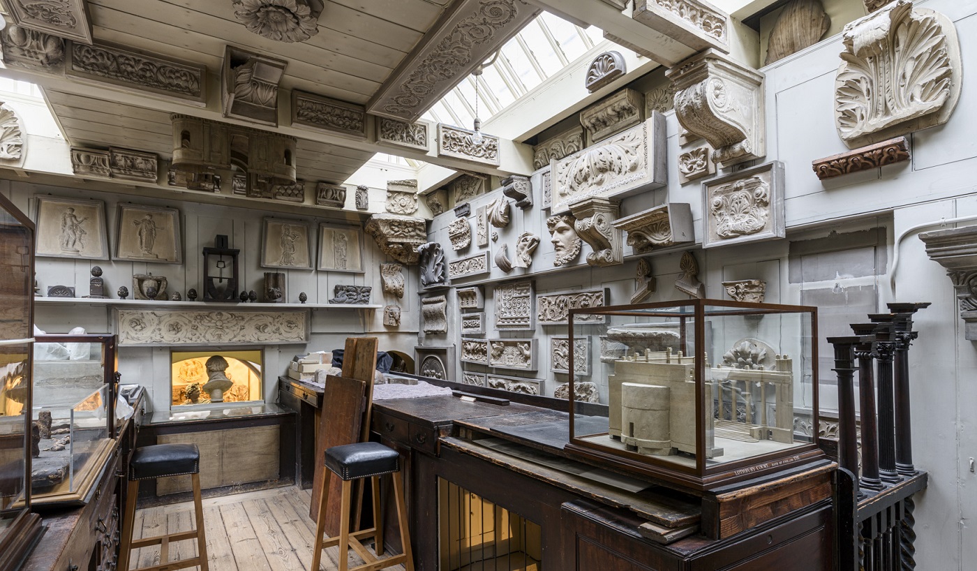 A view of Sir John Soane's drawing office.