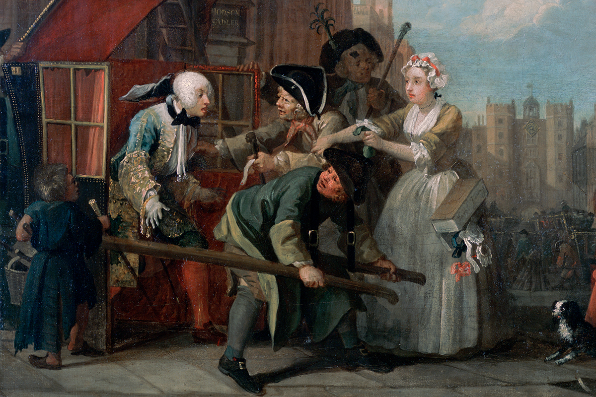 William Hogarth (1697-1764), A Rake’s Progress, 4: The Arrest (detail), 1734. Oil on canvas, 62.5 x 75.2. Sir John Soane’s Museum, London