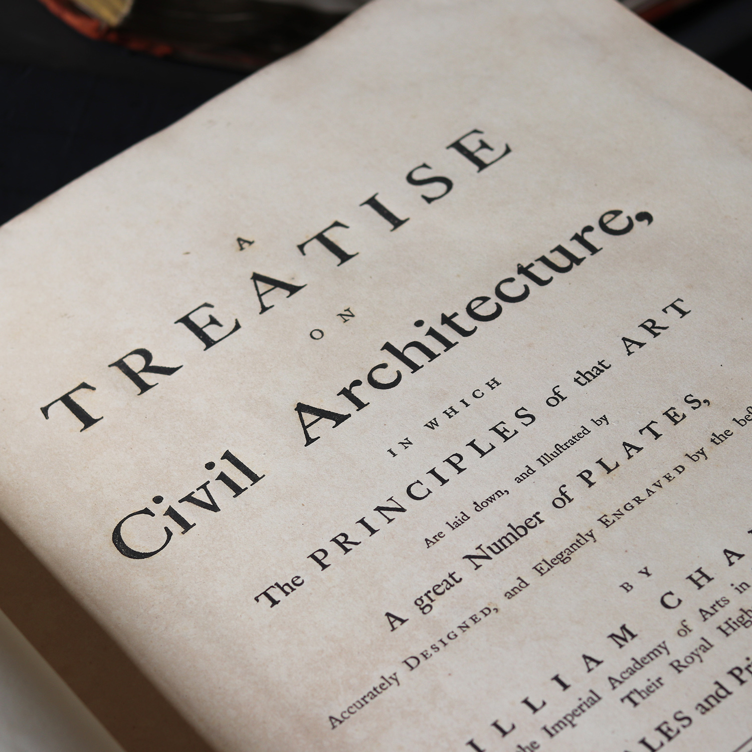 The title page of William Chambers' Treatise on Civic Architecture