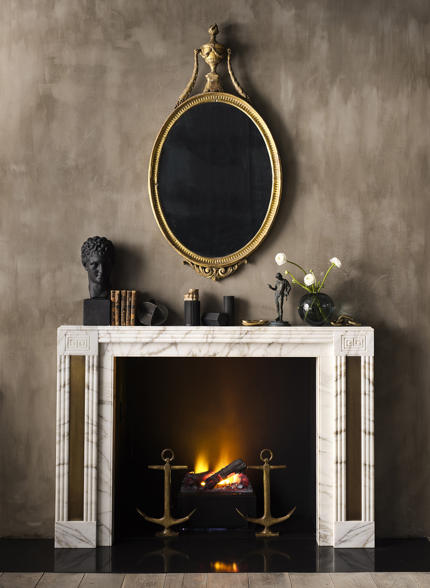 One of the fireplaces created from the Soane Museum's drawings collection