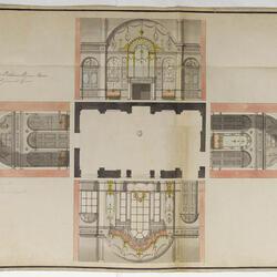 Floor plan with laid-out wall elevations, Lady Williams Wynne’s room, St James’s Square, London