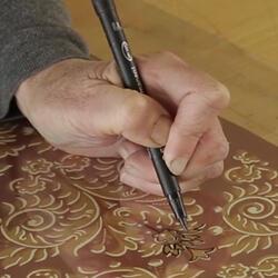 Tracing the wallpaper pattern from a photograph using transparent film