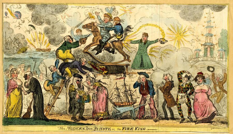 A cartoon satirising the extravagant funds spent by the Prince Regent during the Jubilee celebrations of 1814.