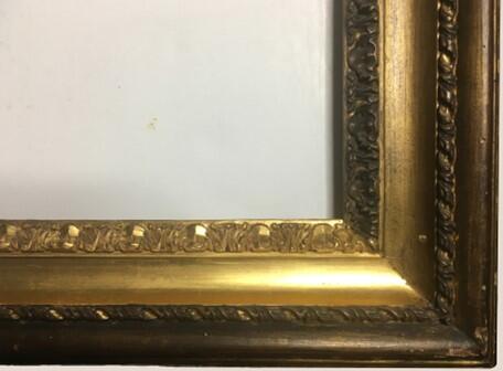 Details of the partially restored frame, with a uniform matte finish.