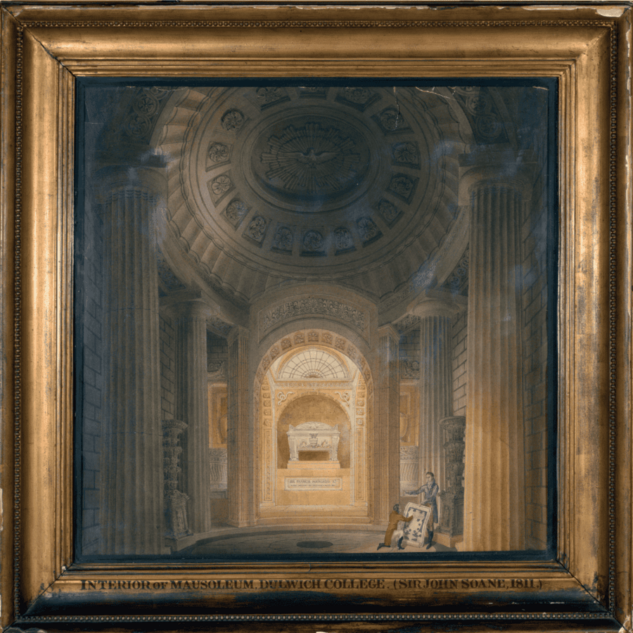Soane Office, Interior perspective of the Mausoleum at Dulwich Picture Gallery, 1812. SM P252 © Sir John Soane’s Museum, London