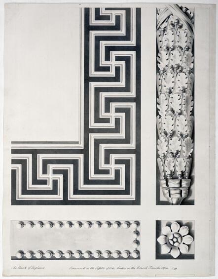 Full-size detail drawing of ornament at the Bank of England