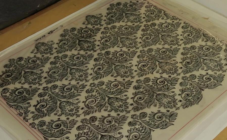 The replicated pattern for tracing onto the block