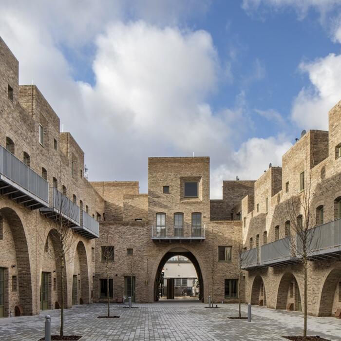 McGrath Road, a square of 26 'tower houses' laid out around a tree-lined square.