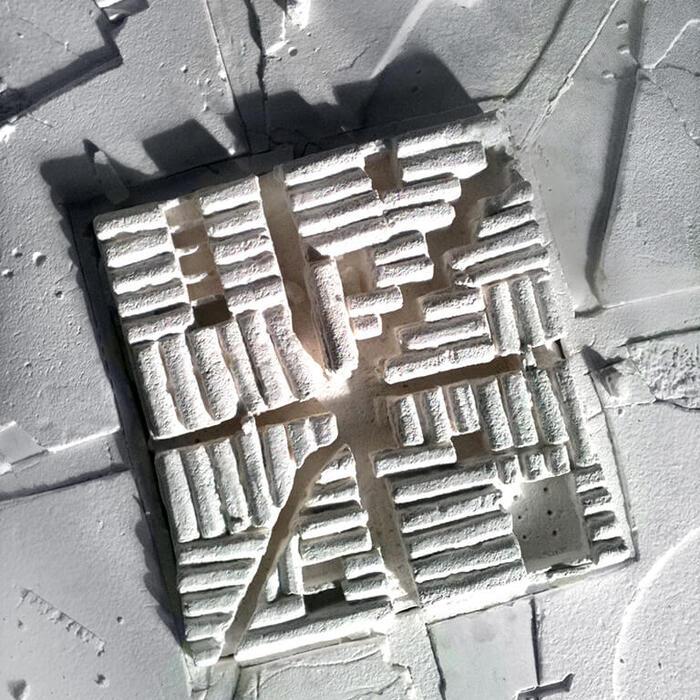 A bird's eye view of a conceptual 'mud village'.