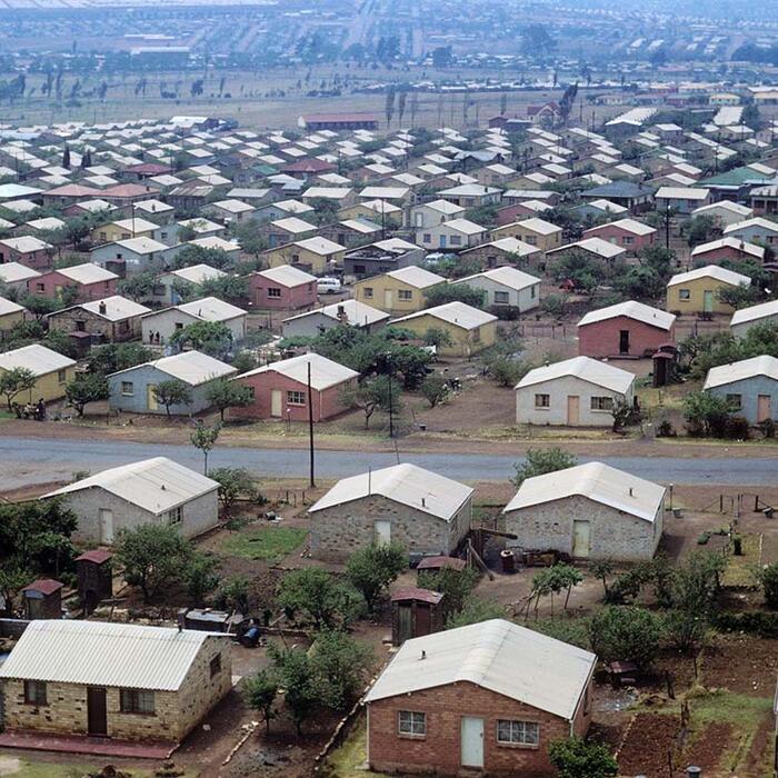 Rows of near-identical houses stretching off into the distance