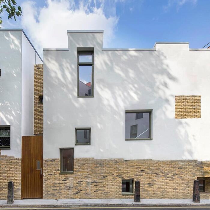 The eclectic elevation of the Mount Pleasant sheltered housing project.