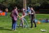 Parents and children enjoy an Assemble Play building session in Lincoln's Inn Fields.