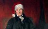 The famous Lawrence portrait of Soane with a festive addition of a Christmas hat