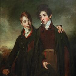 A portrait of the Soane boys. George, the younger, on the left, with his arm around the shoulder of his older brother John, away at university when painted.