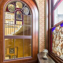 A curious little space visible through the stained-glass windows which Soane called the Oratory, and which seems to have been intended as a shrine to Eliza.