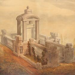A painting of the Soane family tomb.