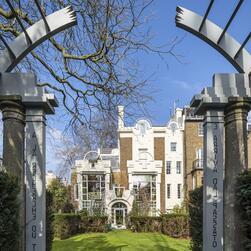 A wider view of the rear of Cosmic House from deep in the garden.