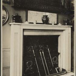 A glimpse of the floor cloth in the lower left corner of a photograph of the North Drawing Room