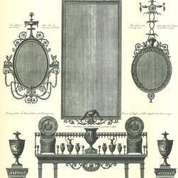 Engraving showing an arrangement of furniture from Kenwood in Hampstead from ‘The works in architecture of Robert and James Adam’