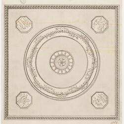 Drawing showing a ceiling for the lesser dining parlour at Hatchlands in Surrey