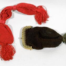 Two net purses given to Soane for Christmas, with one red, the other black