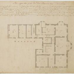 Drawing showing a survey plan of Hatchlands in Surrey