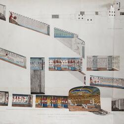 Plan and section through the tomb of Seti I from Plates illustrative of the researches and operations of G. Belzoni in Egypt and Nubia