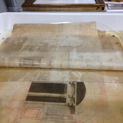 Photographs of the drawings discovered in the back of a watercolour by Gandy