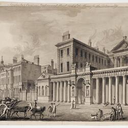 Drawing showing a perspective view of the Admiralty Screen on Whitehall