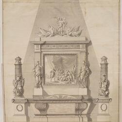 Drawing for a funerary monument to Major-General James Wolfe for Westminster Abbey